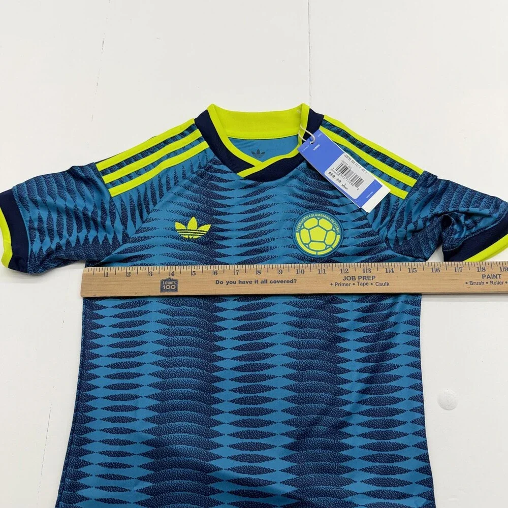 Colombia Soccer Jersey Youth Small 9-10 Boys Blue Adidas Climacool National Team